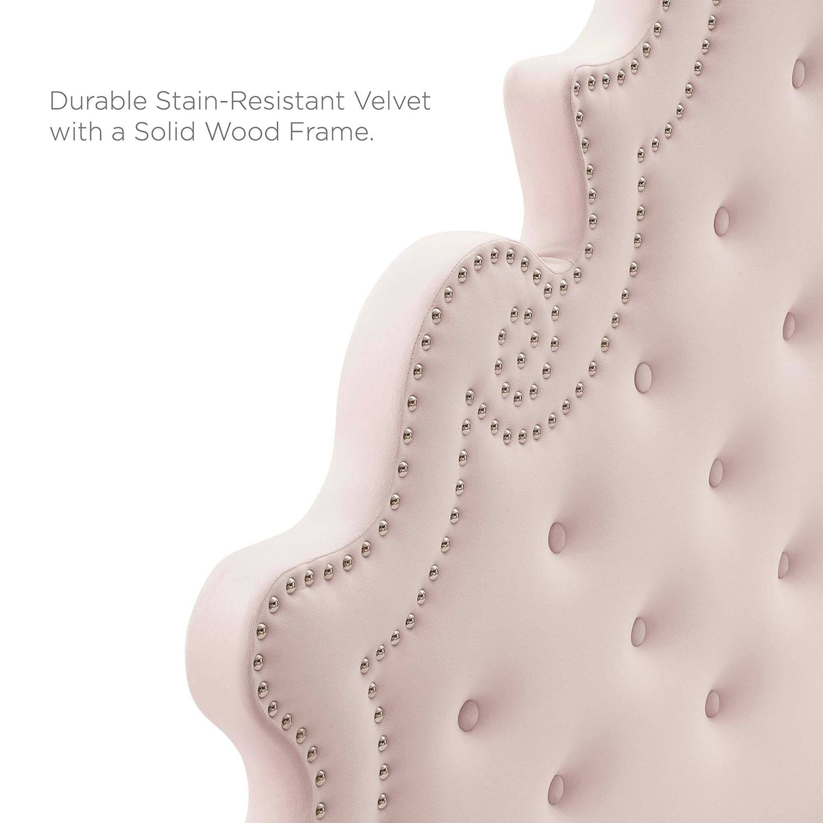 Tufted Dusty Rose Performance Velvet Twin Headboard R6362