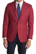Red Notch Lapel Sportcoat Size 42 Regular S2741