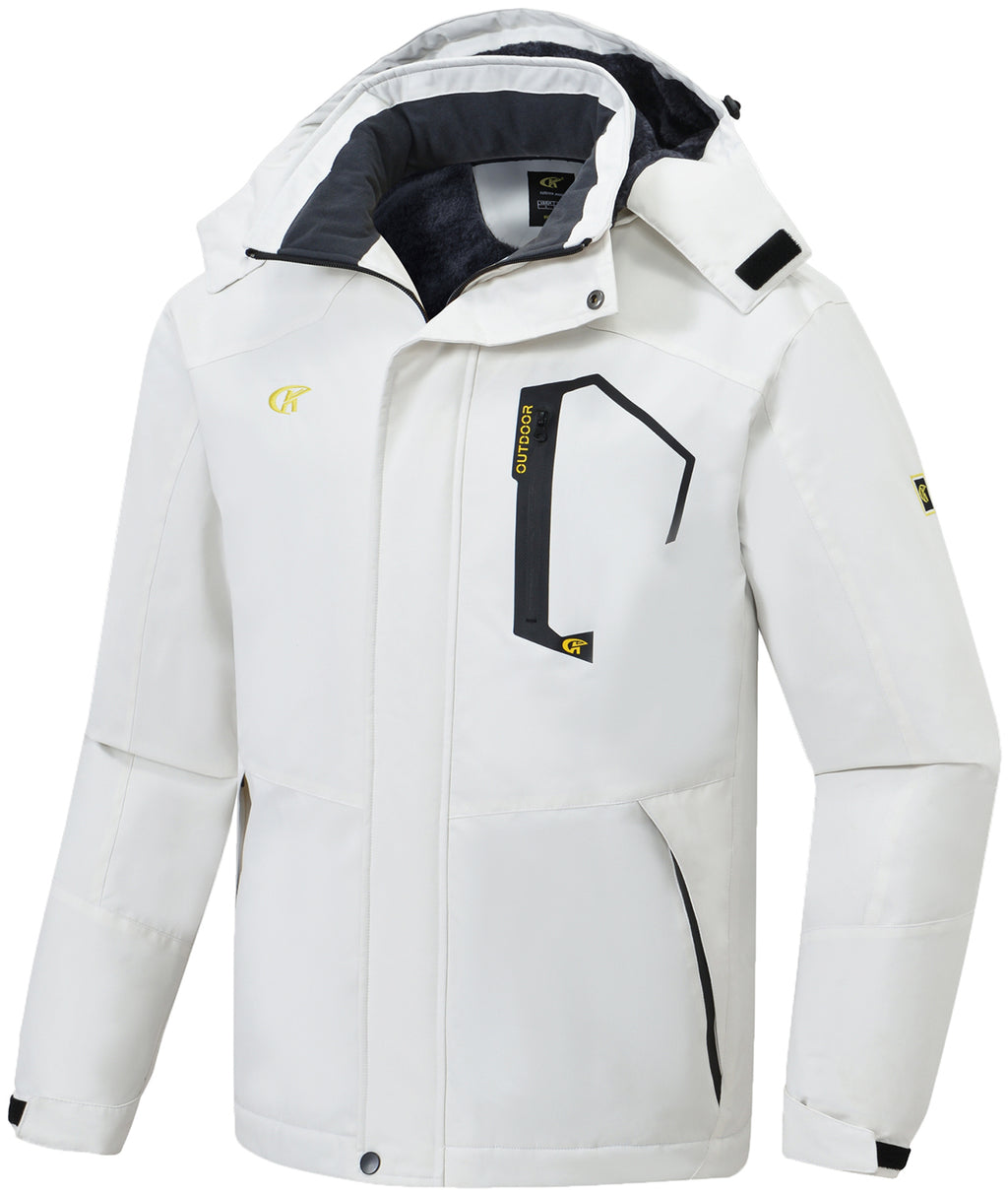 White XXL Waterproof Ski Snowboard Jacket J7861