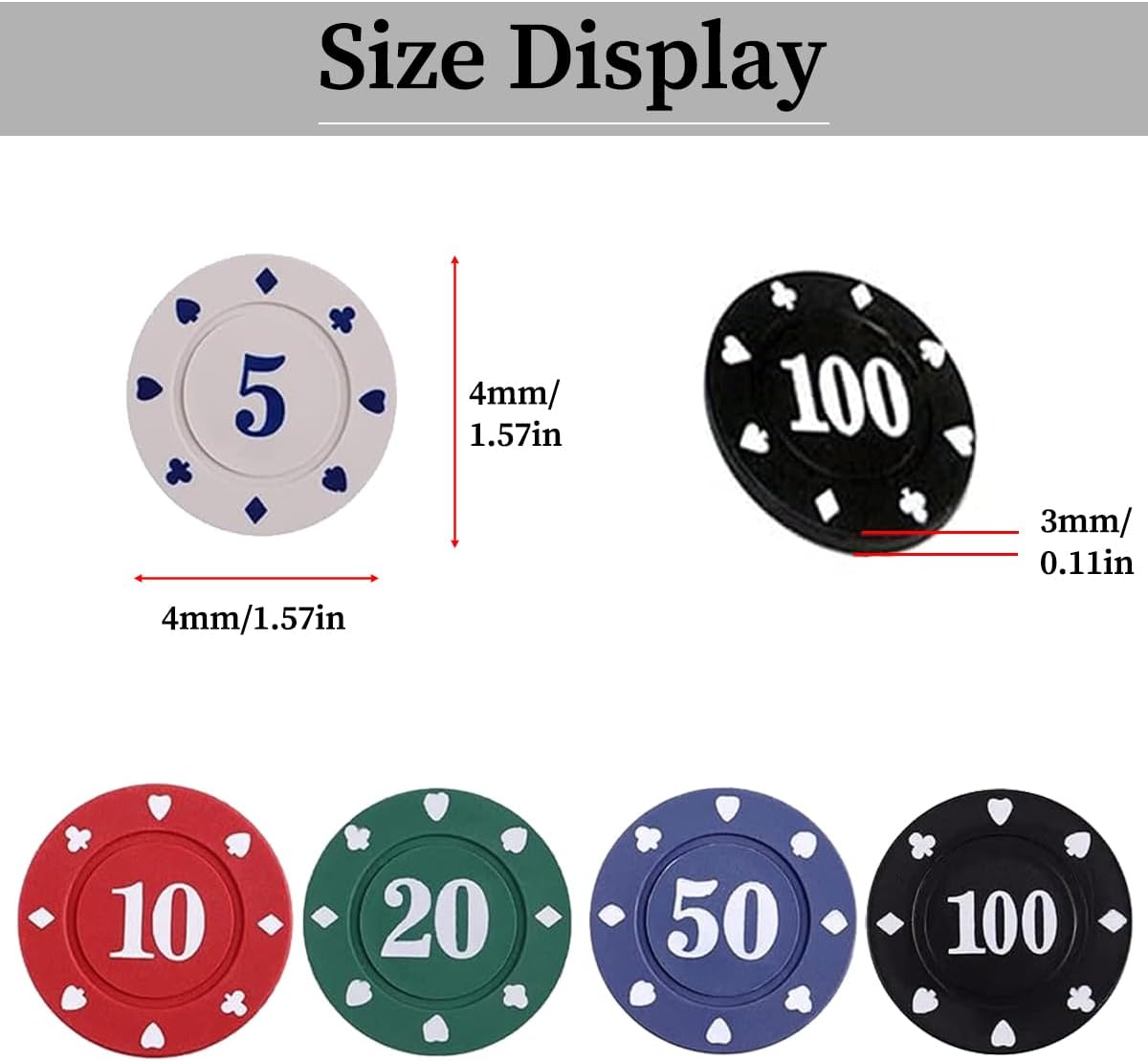 Plastic Poker Chips Set with Holder D46772