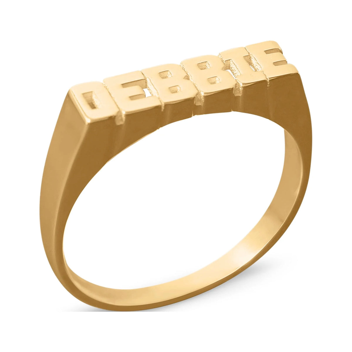 14K Yellow Gold-Plated Sterling Silver Name Ring K50509