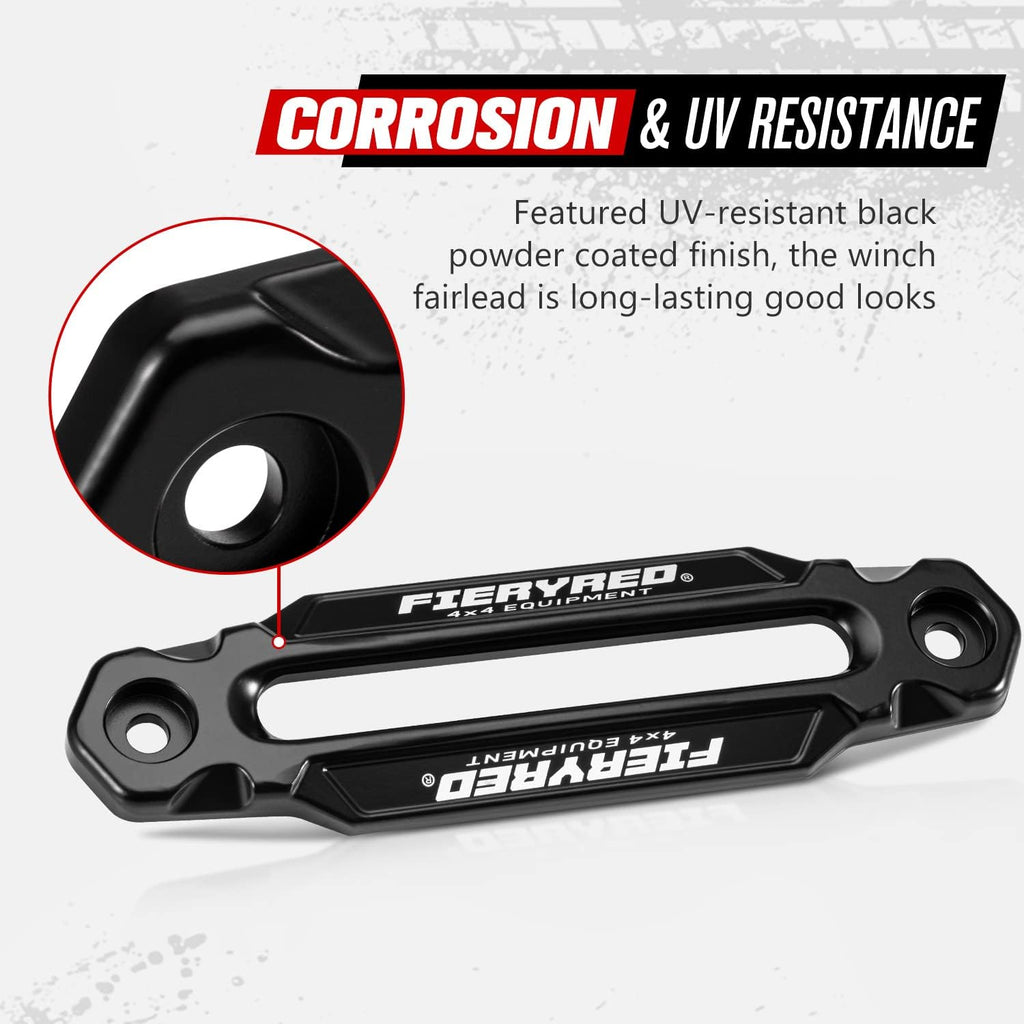 Black Aluminum Winch Hawse Fairlead with UV-Resistant Coating, Pack of 2 M43885