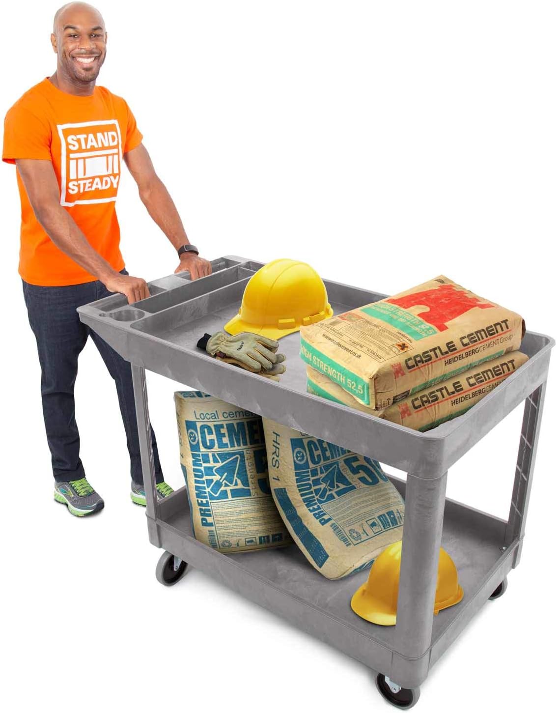 Extra Large Heavy Duty 2 Shelf Rolling Utility Cart Q629646