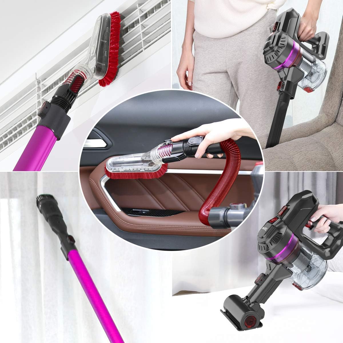 Cordless Stick Vacuum Cleaner 2 in 1 Handheld Vacuum U760