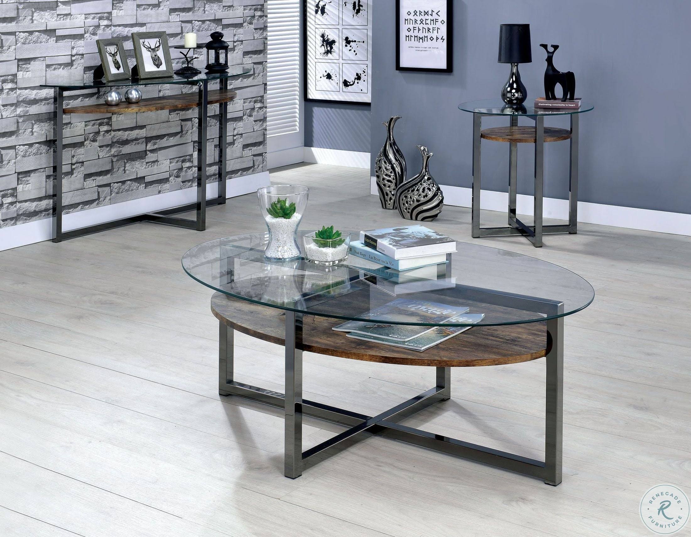 Black Chrome Sofa Table I3463