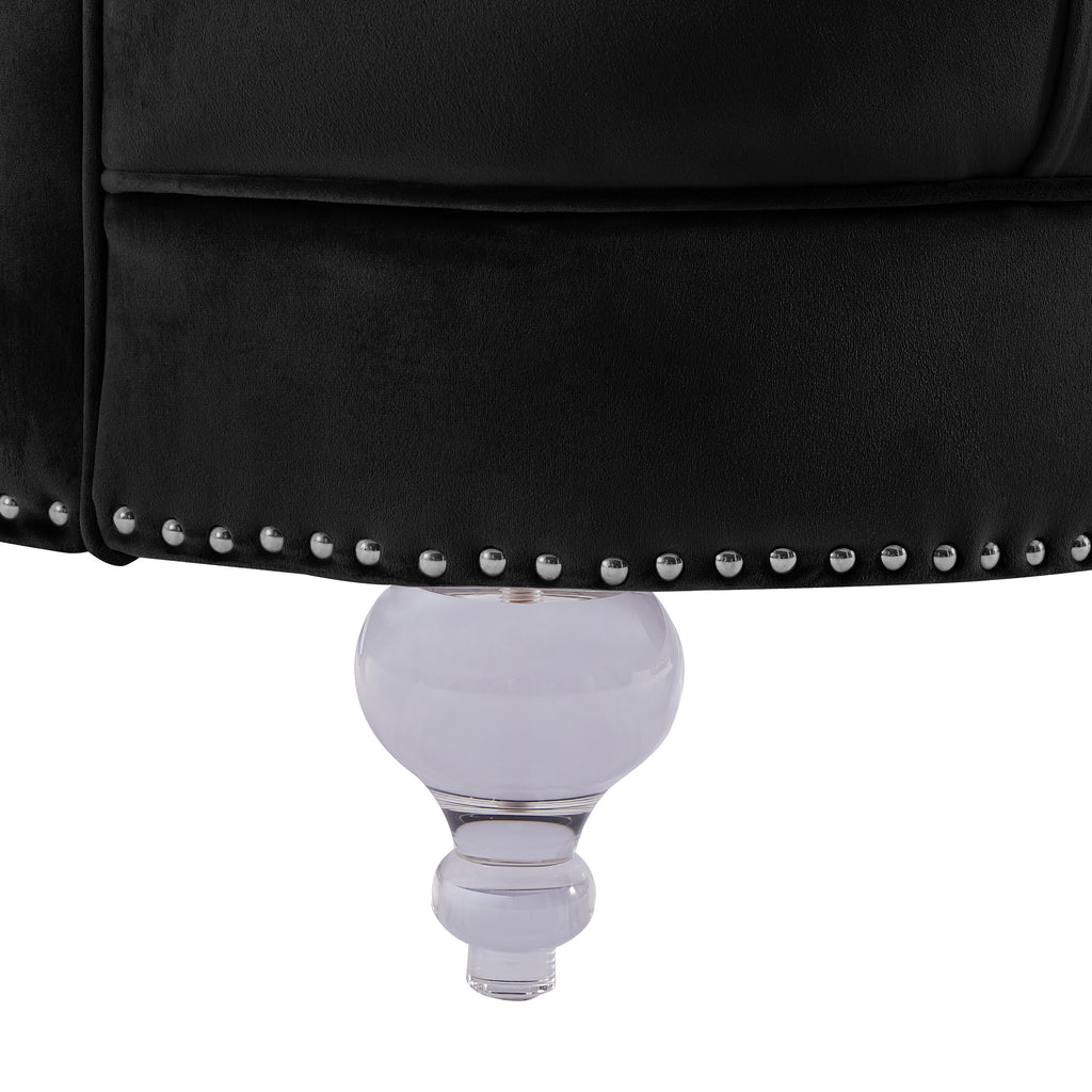 Black Tufted 3P Sofa F56291