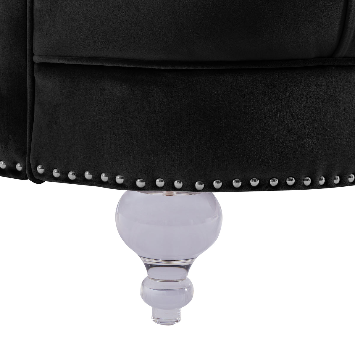 Black Tufted 3P Sofa F56291