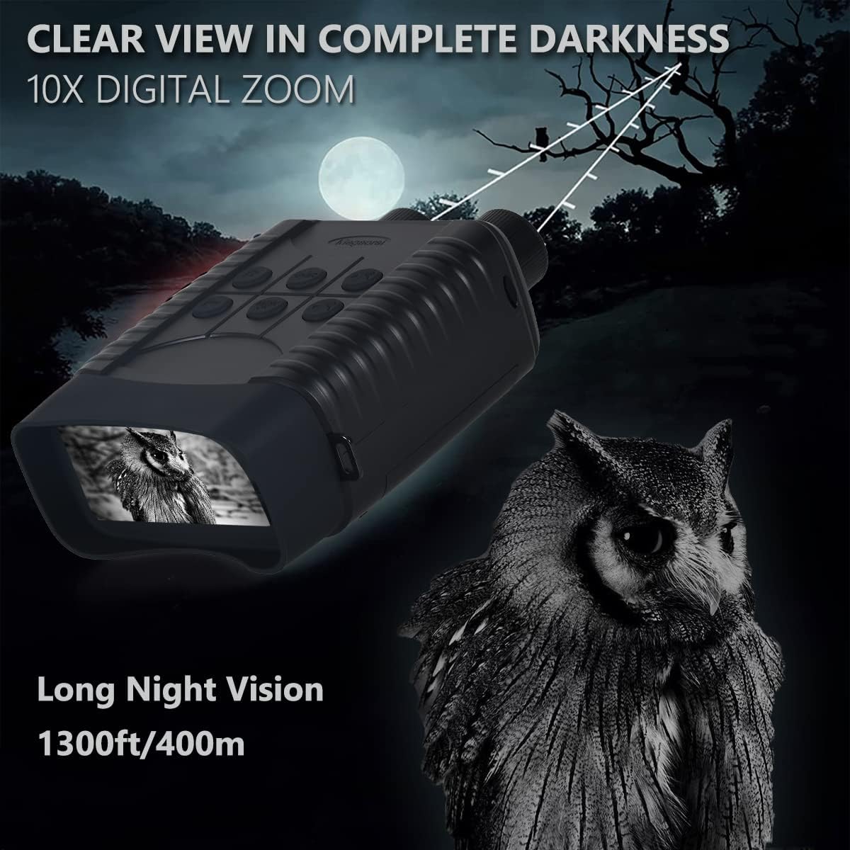 Digital Night Vision Binoculars Infrared Goggles 10X Zoom HD Photo 1080P Video 3.0 LCD Screen 32GB SD Card H578182