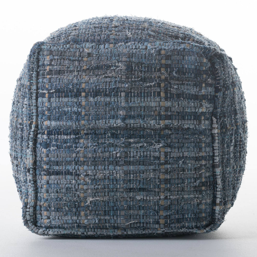 Blue Fabric Pouf Ottoman G142180