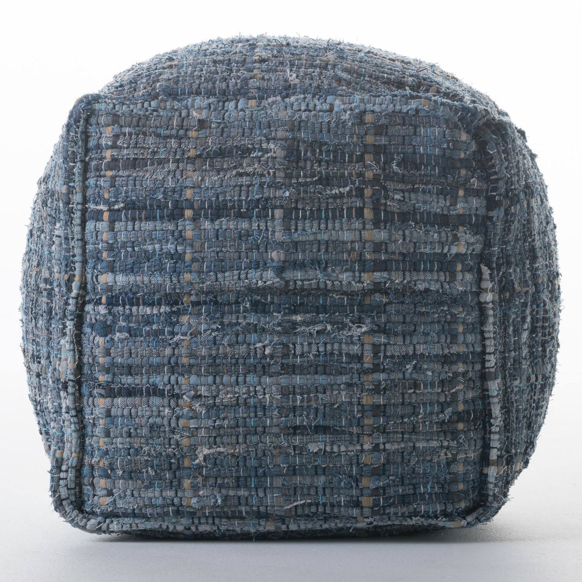 Blue Fabric Pouf Ottoman G142180