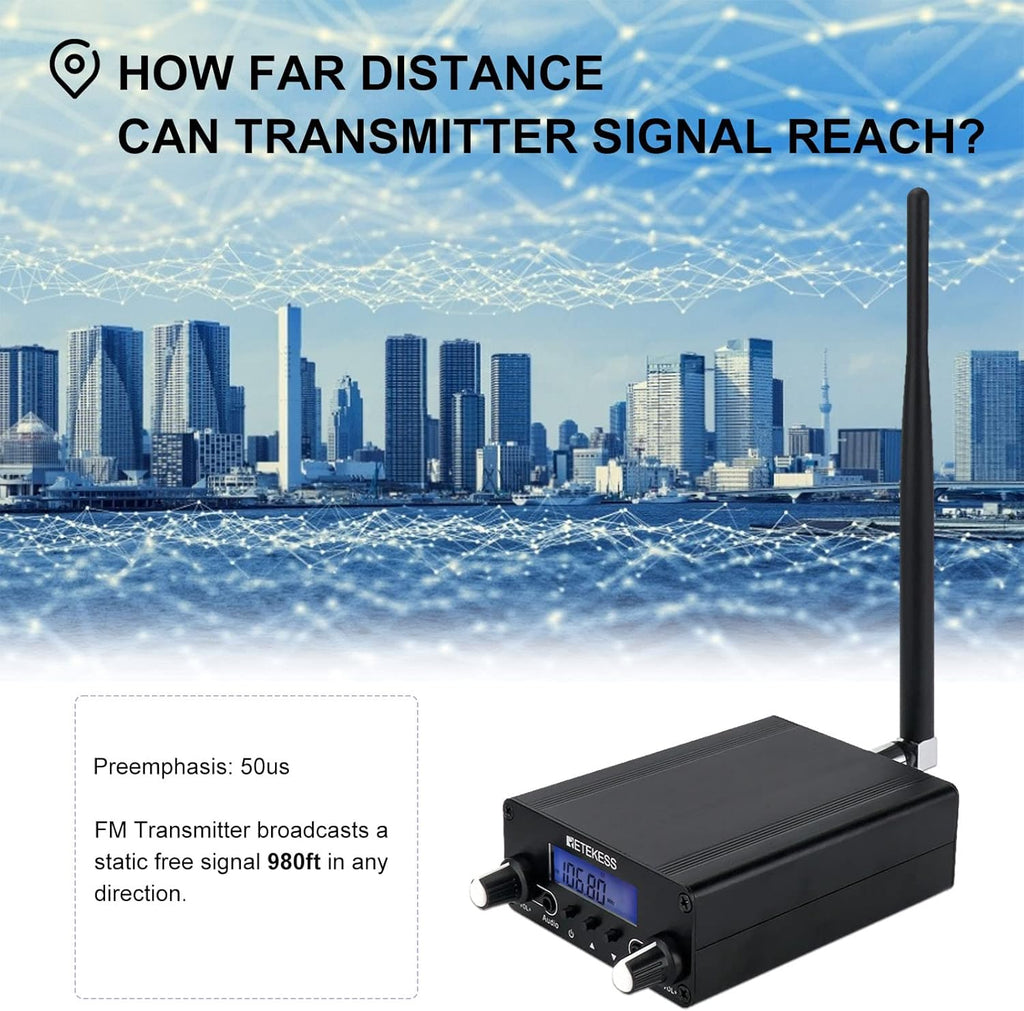 FM Transmitter with 3.5mm Mic Audio Jack X949178