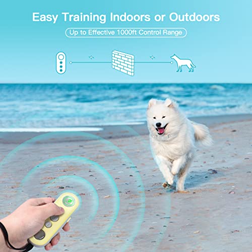 1000ft Waterproof Rechargeable Dog Training Collar with Remote Y412