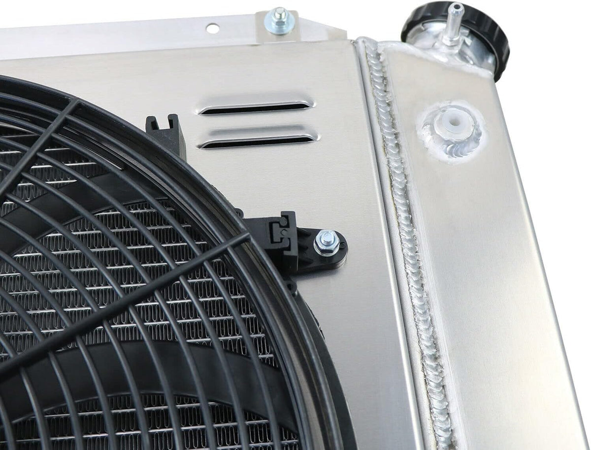 4 Row Aluminum Radiator with Shroud Fan and Relay Y60696