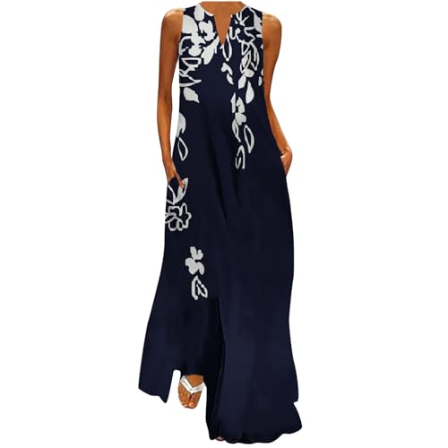 Sleeveless Long Maxi Dress with Pockets E189