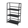 Black 3 Tier Folding Etagere Bookcase U2307