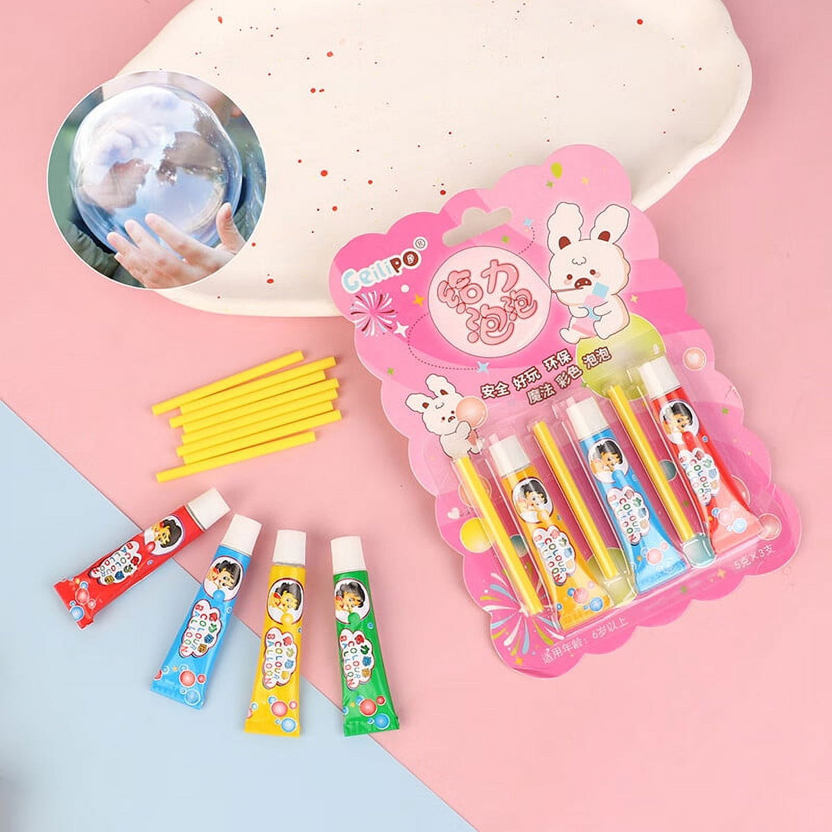 Magic Bubble Glue Toy Blowing Colorful Bubble Ball T8253