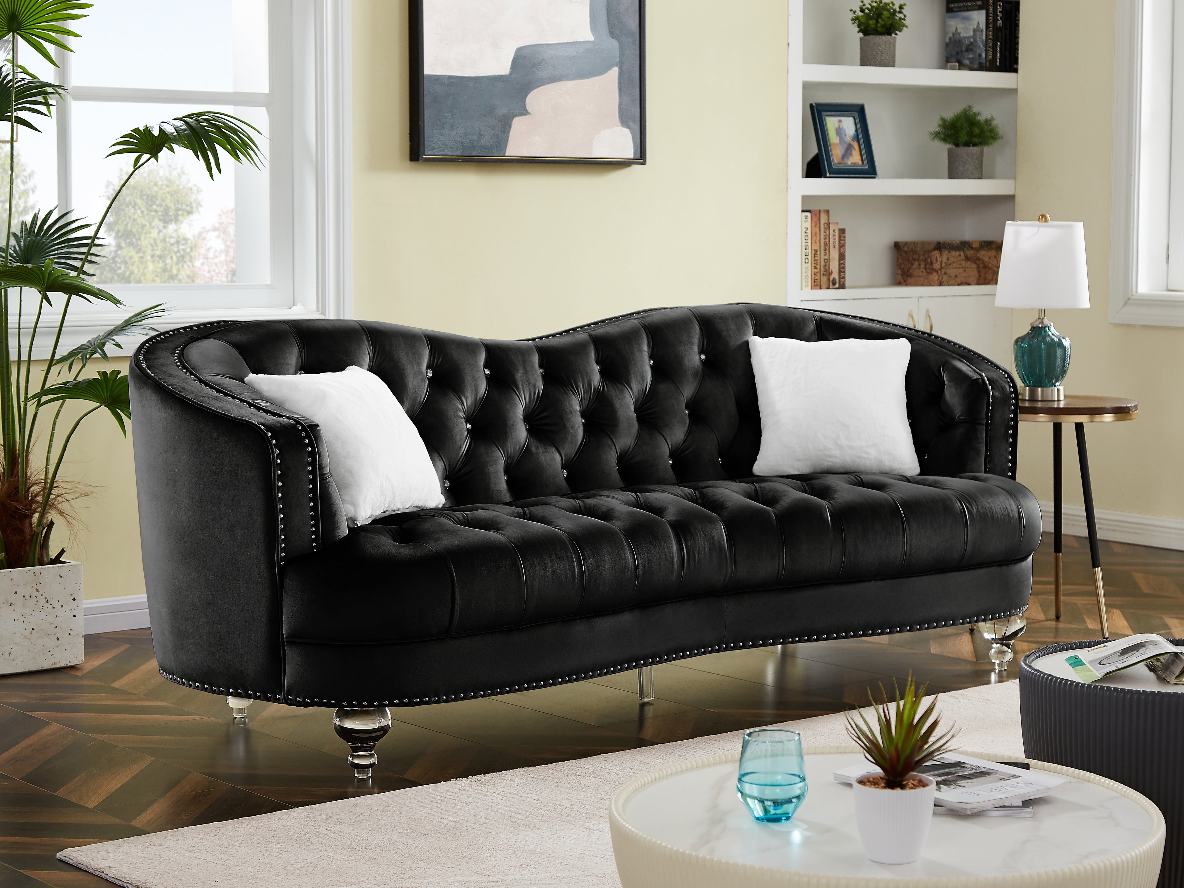 Black Tufted 3P Sofa F56291