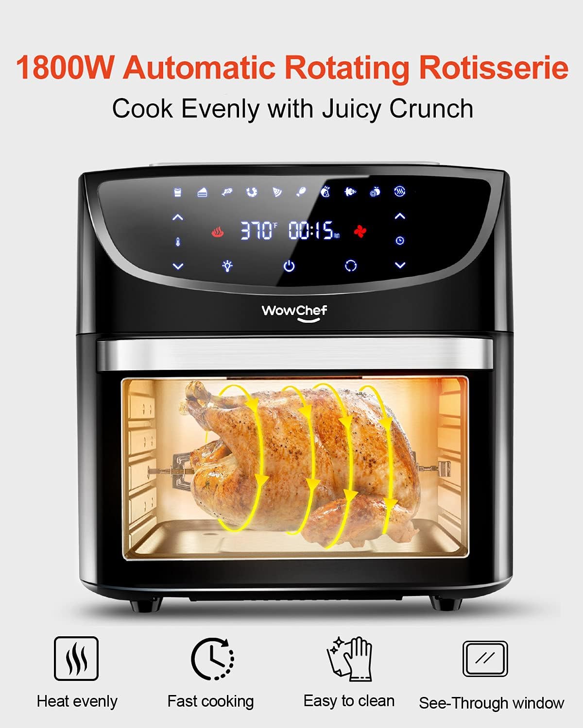 20 Quart 10-in-1 Digital Air Fryer Oven with Racks E264566