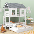 Twin Size House Bunk Bed with Trundle A980075
