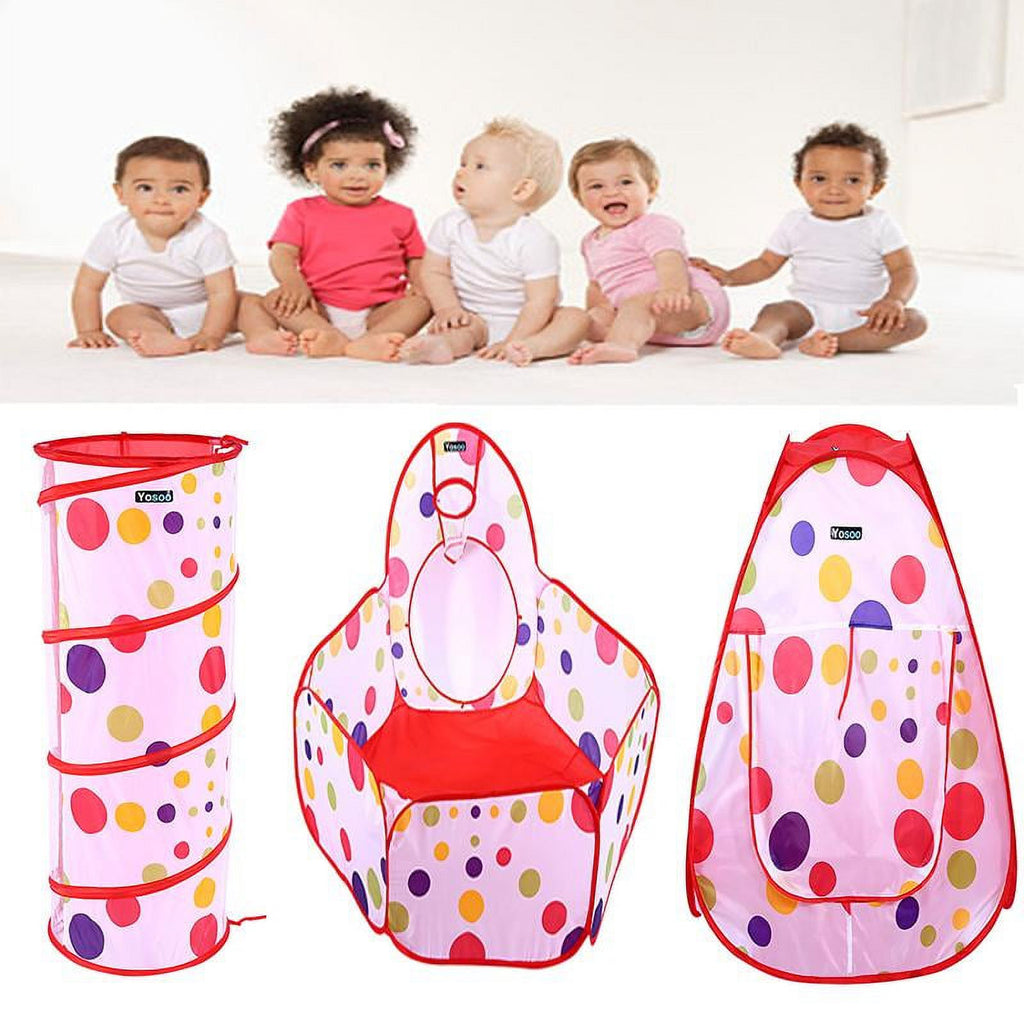 3 in 1 Kids Play Tent with Tunnel and Ball Pit F5277