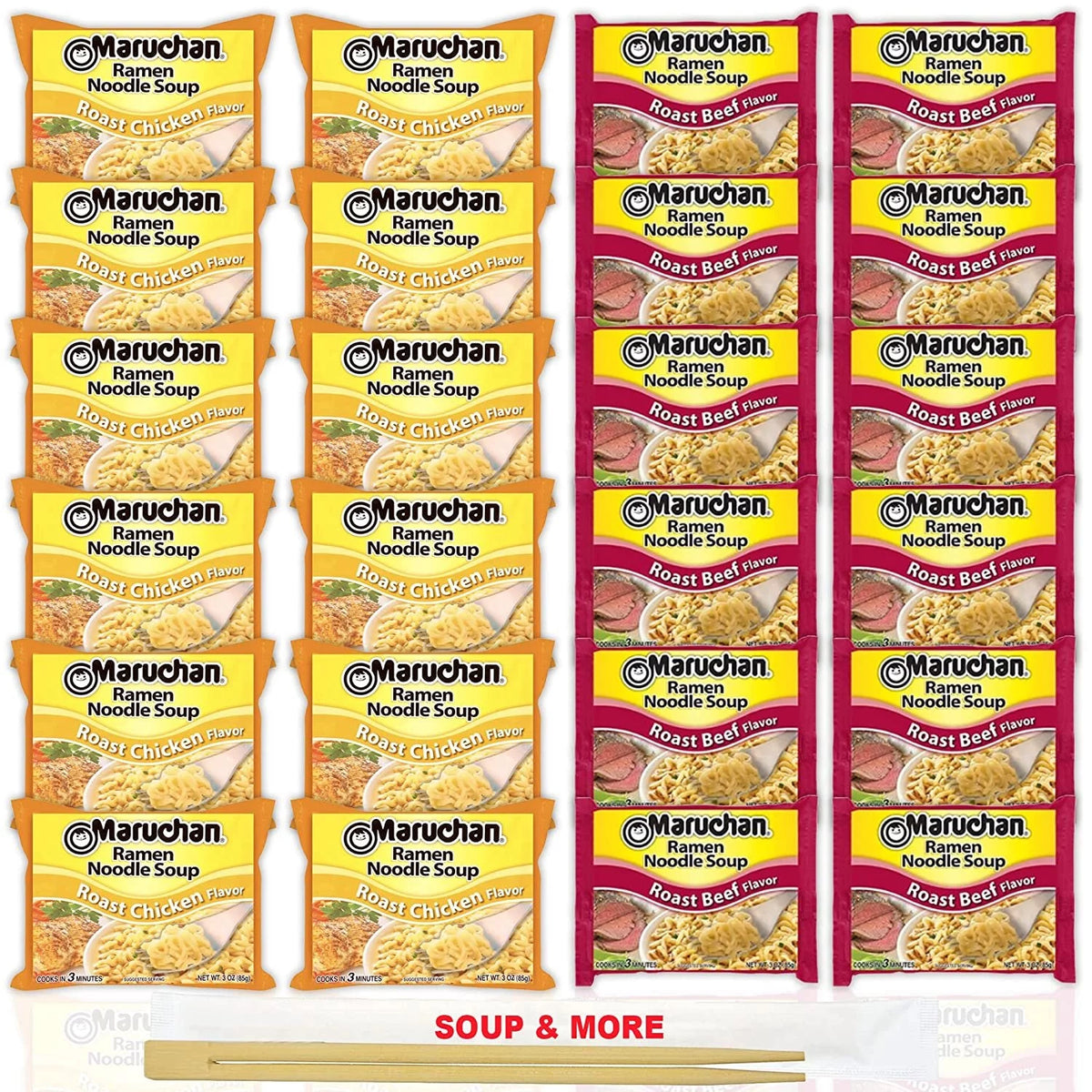 12 Packs 3 Ounce Ramen Instant Noodle Soup Variety A5386