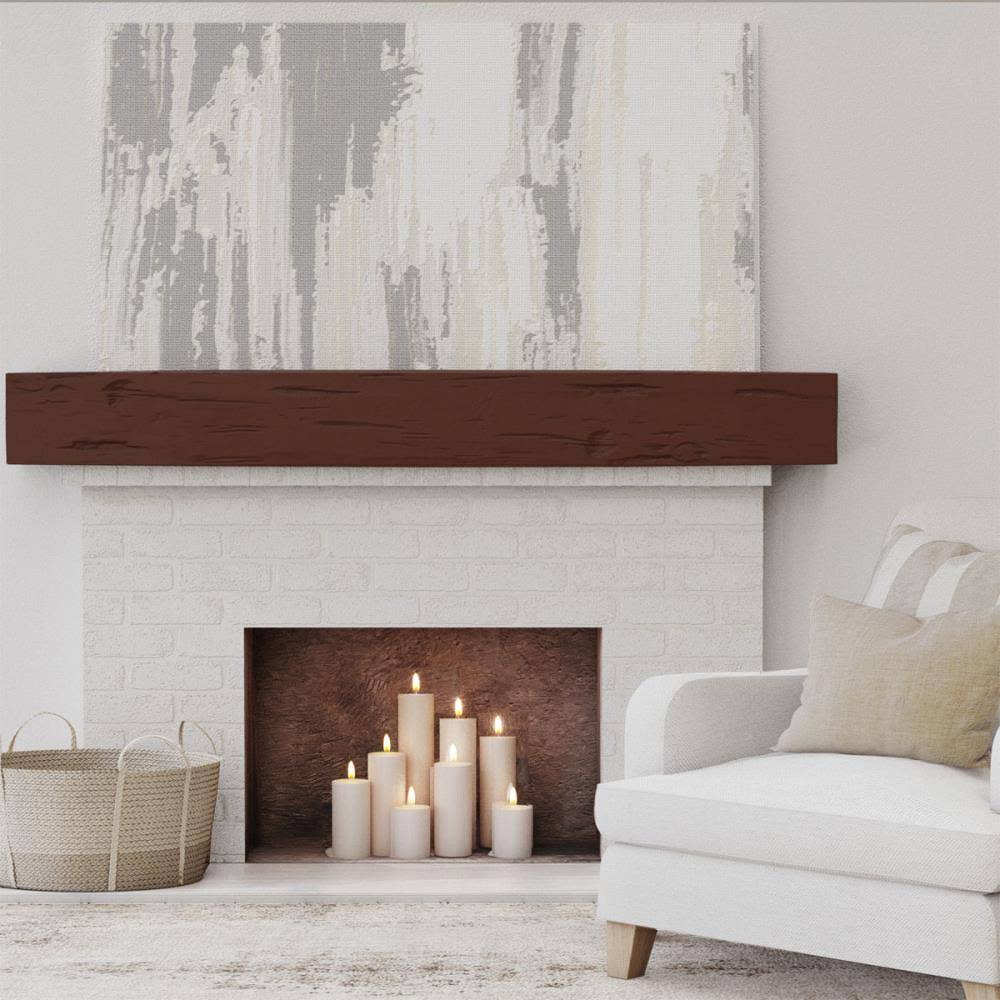 Natural Pecan Faux Wood Fireplace Mantel Q935463