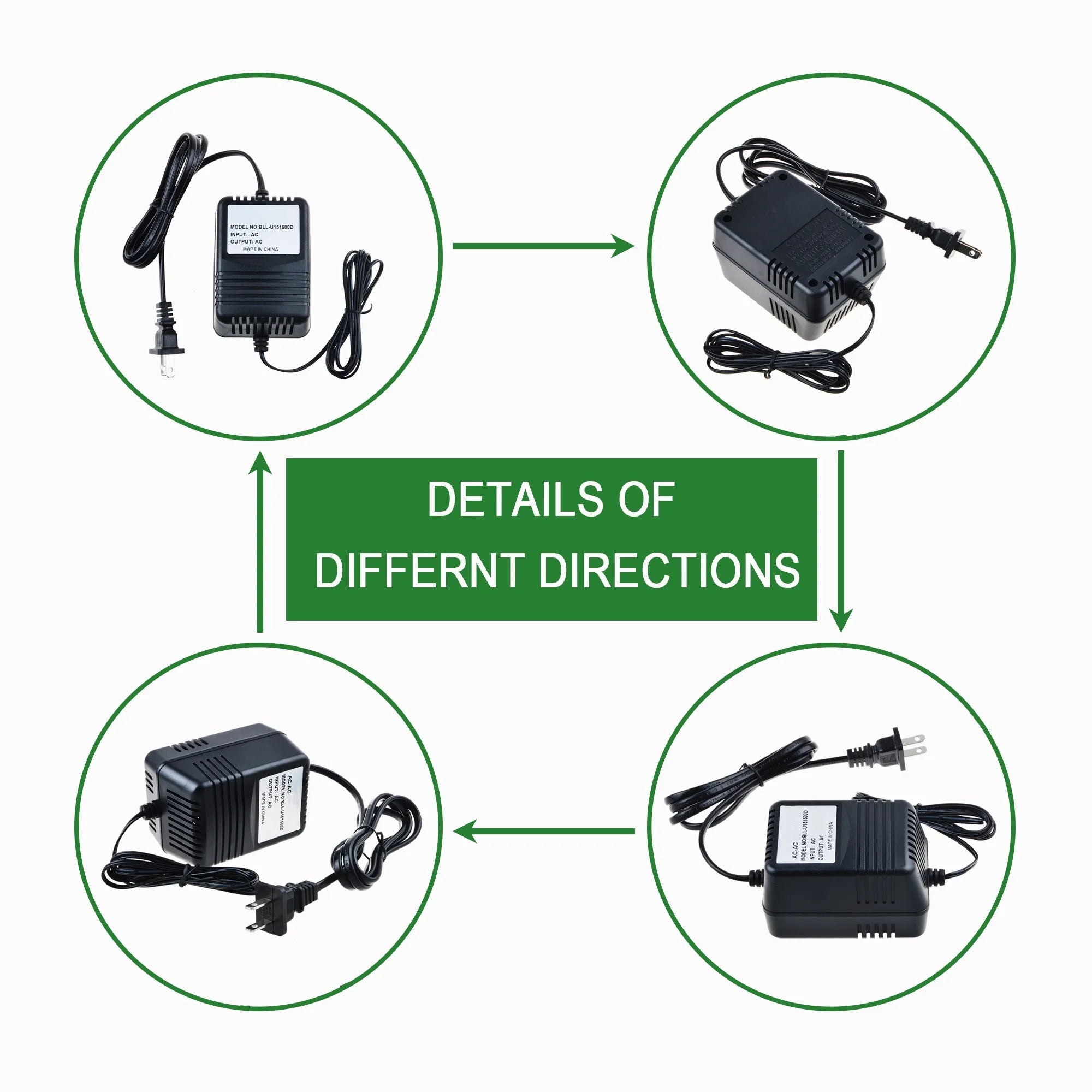 AC to AC Adapter for Exercise Bike Power Supply Cord D10667