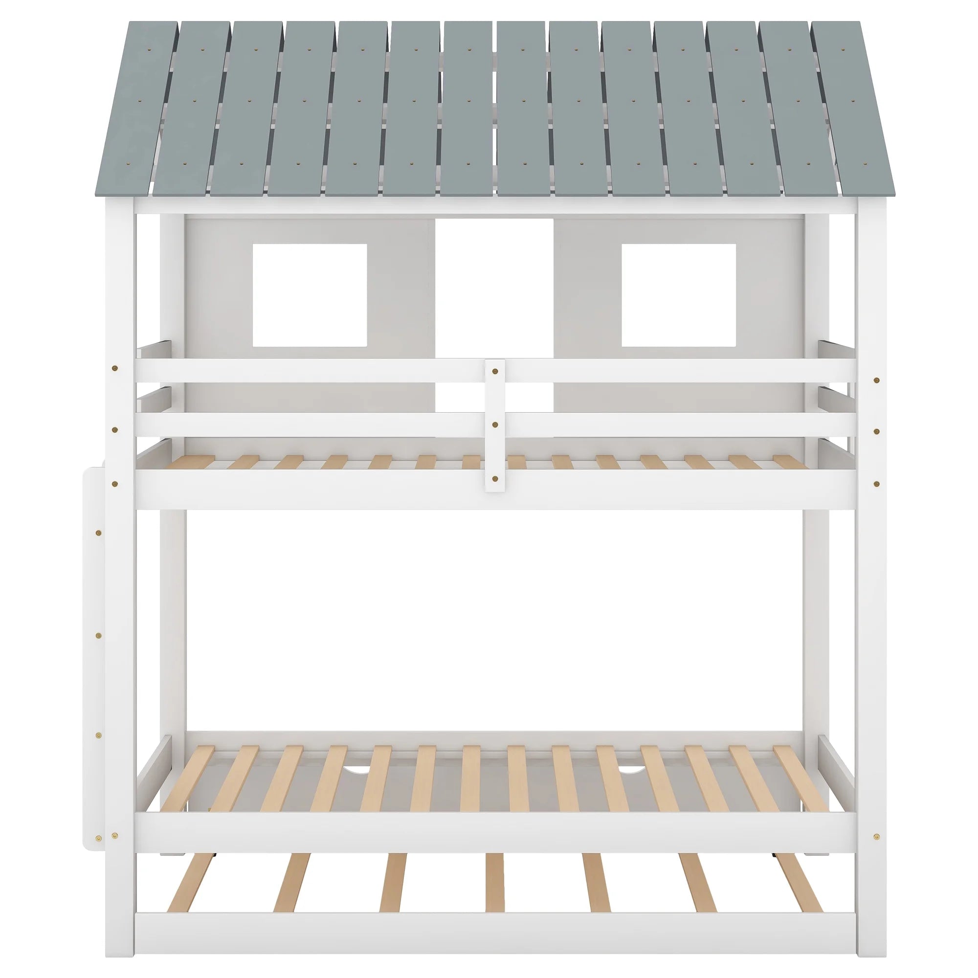 Twin Size House Bunk Bed with Trundle A980075
