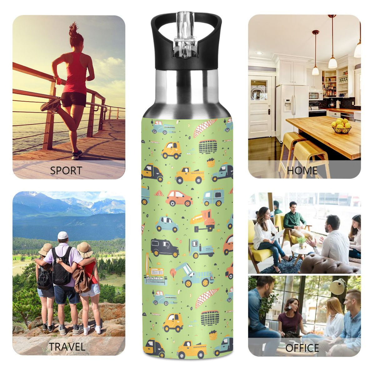 Insulated Stainless Steel Water Bottle with Straw Lid 20 oz K5844