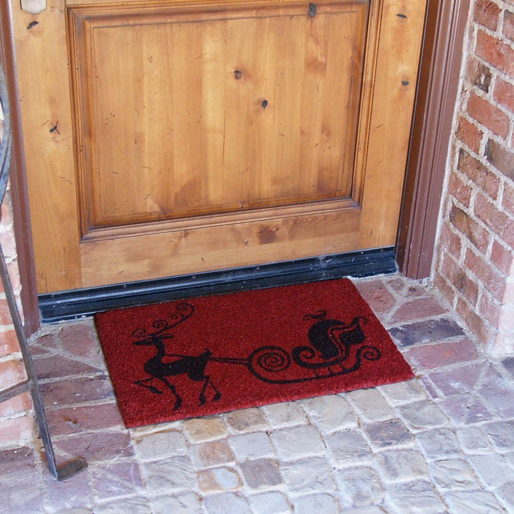 Rubber-Cal Rudolph The Red Nose Reindeer Holiday Christmas Mat, 18 x 30-Inch Pack of 2 A532