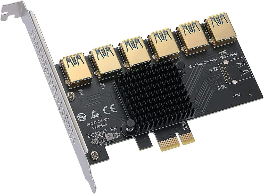 PCIE Riser 10 Solid Capacitors with RGB LED Light & 60cm USB 3.0 Extension Cable, Pack of 2 N3475
