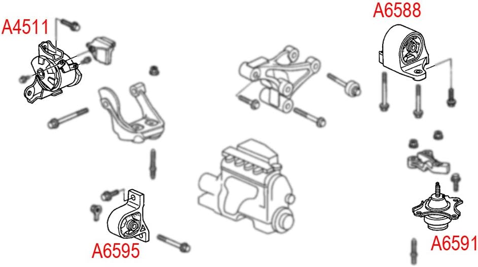 Engine Motor Mount 4 Pcs E628915