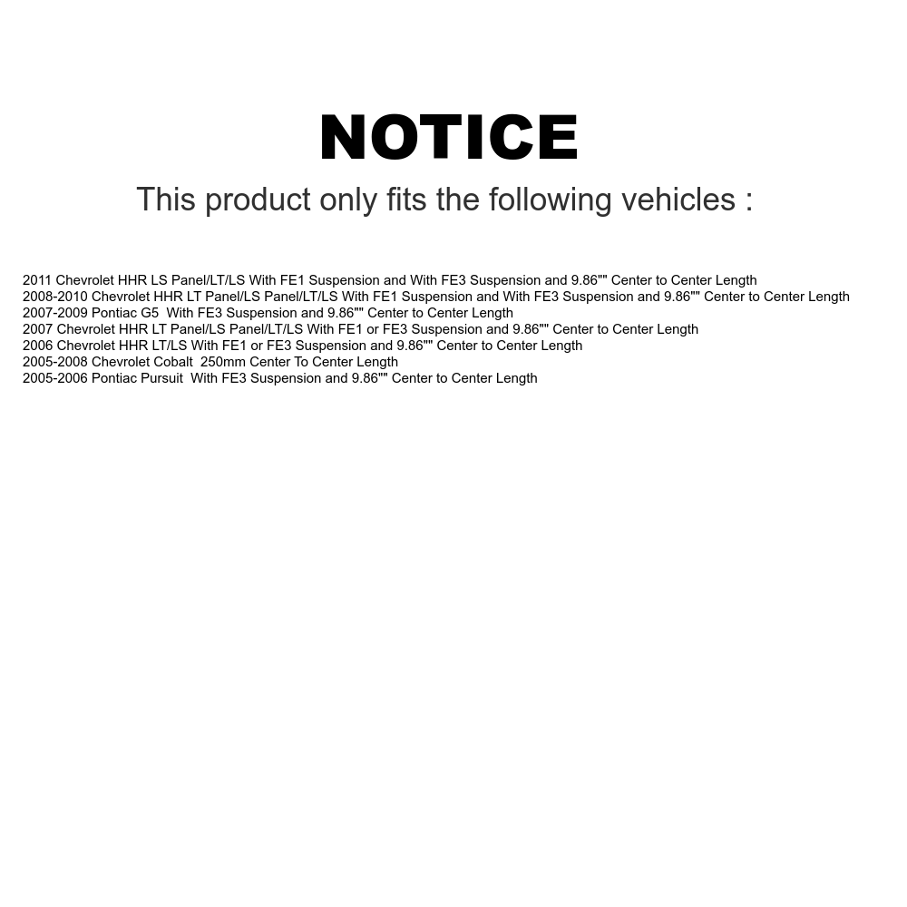 Front Suspension Shock Absorber And Link Kit I592