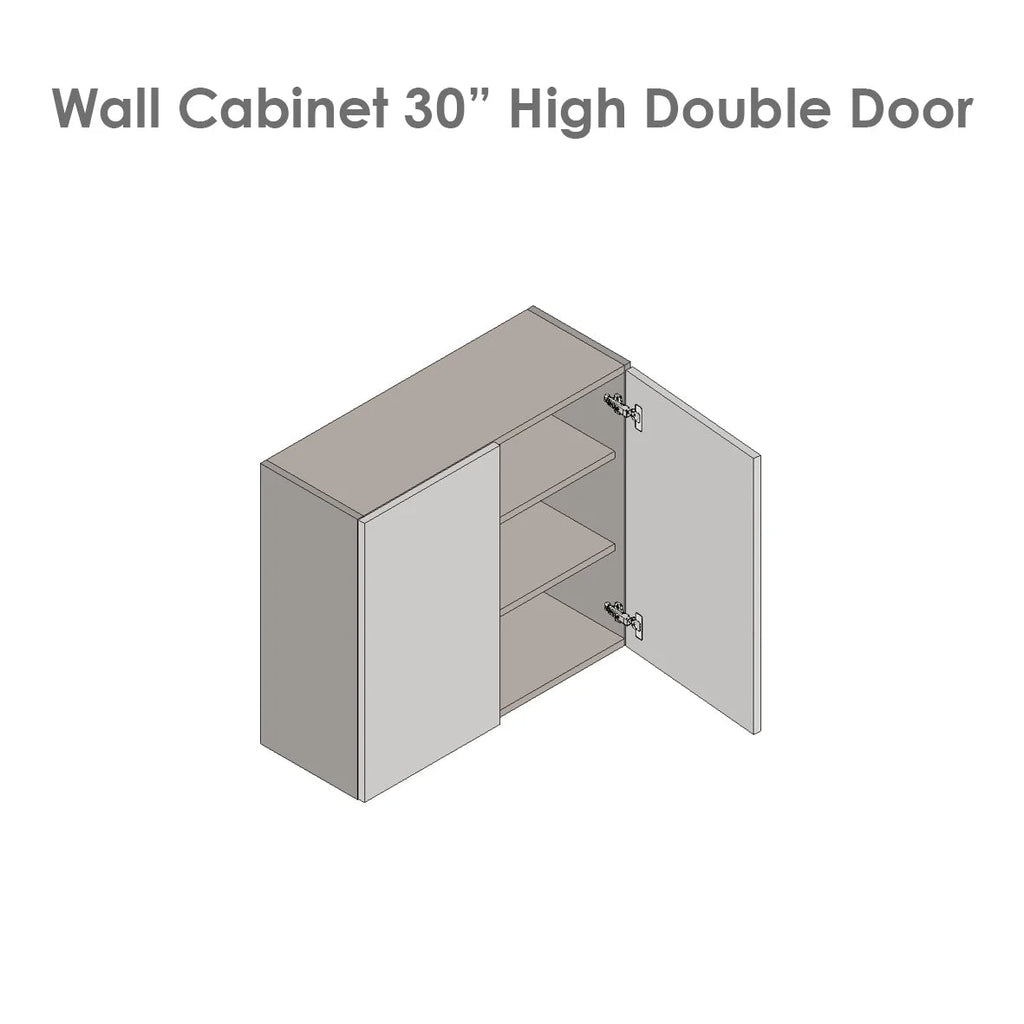 Wall Cabinet Double Door Black Matte U638