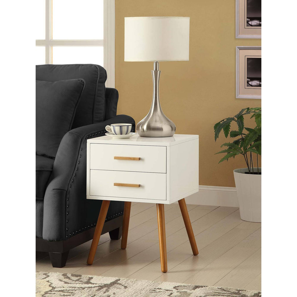 White 2-Drawer End Table Z6413