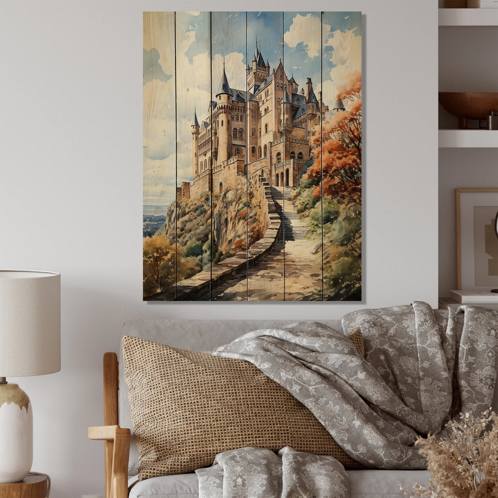 Natural Pine Wood Cityscapes Print E5026