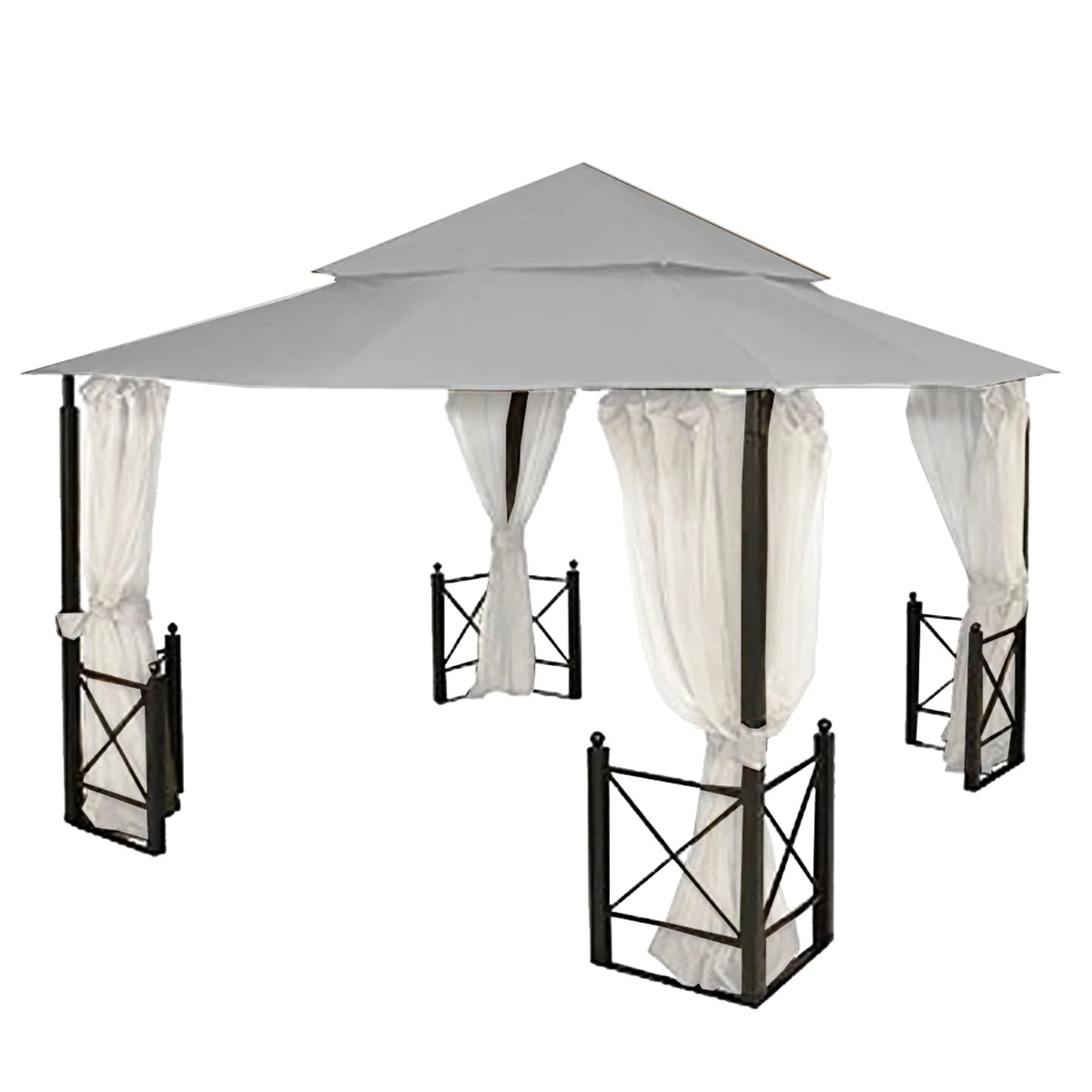 Slate Gray Replacement Canopy Top Cover for 12' x 12' Gazebo R1456