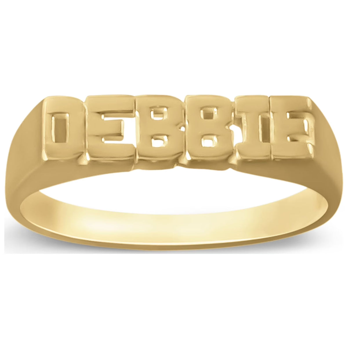 14K Yellow Gold-Plated Sterling Silver Name Ring K50509