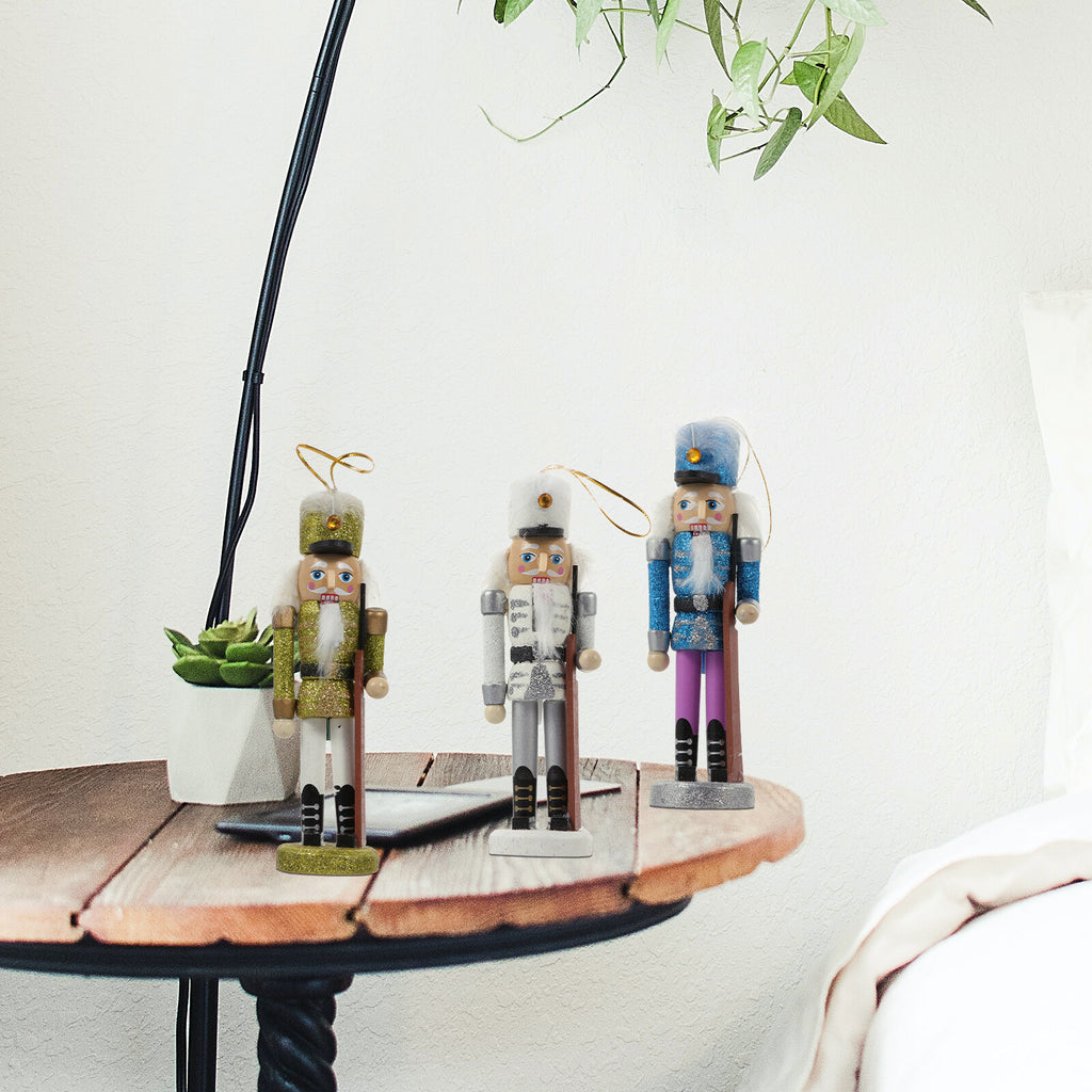 5Pcs Wooden Nutcracker Hanging Pendants Christmas Crafts I61727