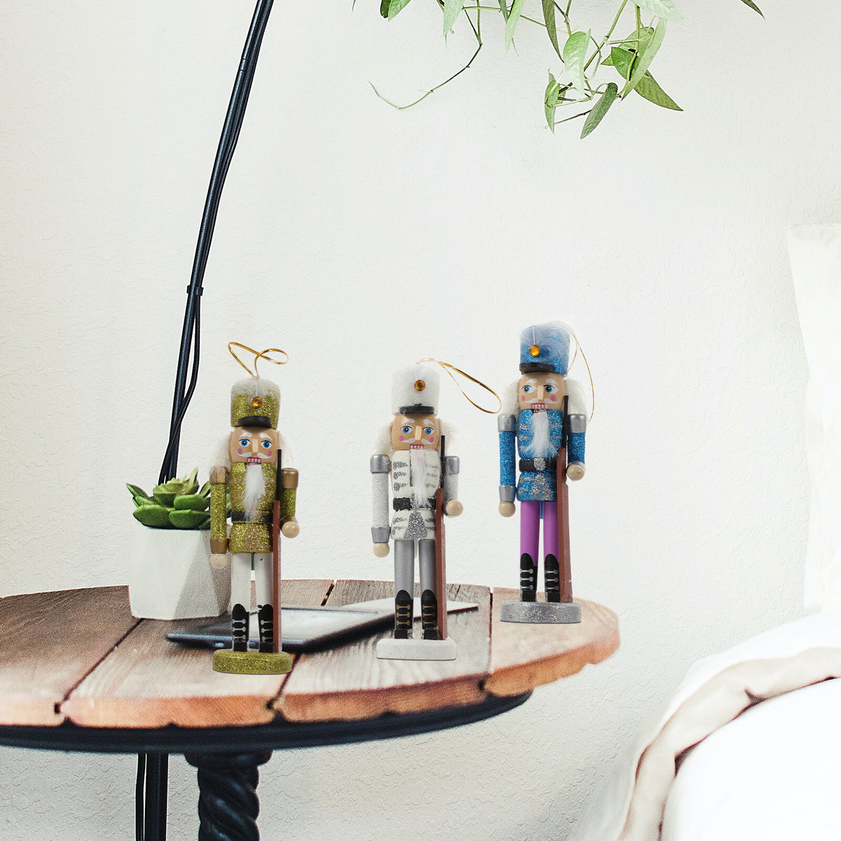 5Pcs Wooden Nutcracker Hanging Pendants Christmas Crafts I61727