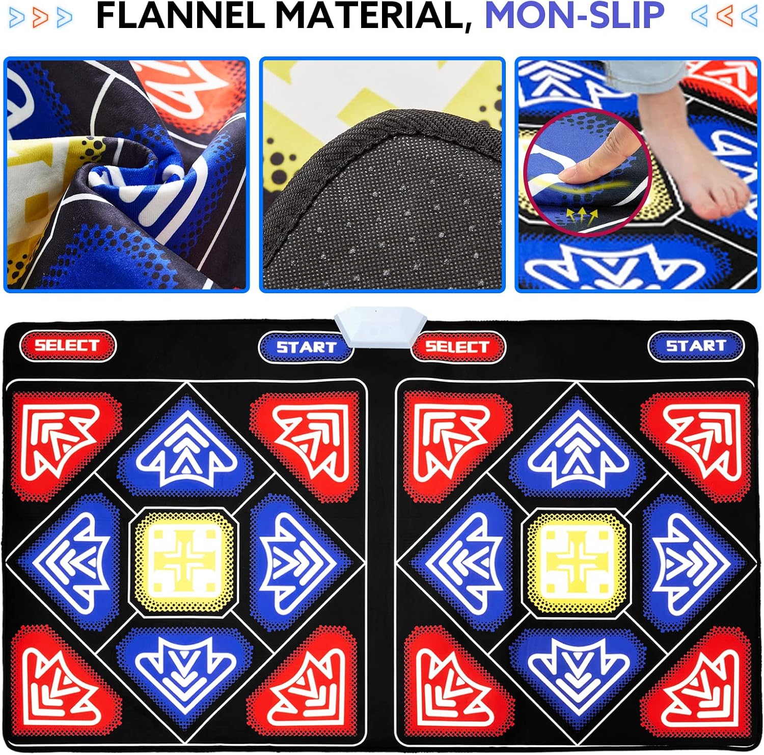 Electronic Dance Mat with HD Camera for HDMI Interface TV, Rechargeable Host & Remote Controller, Non-Slip Y56768