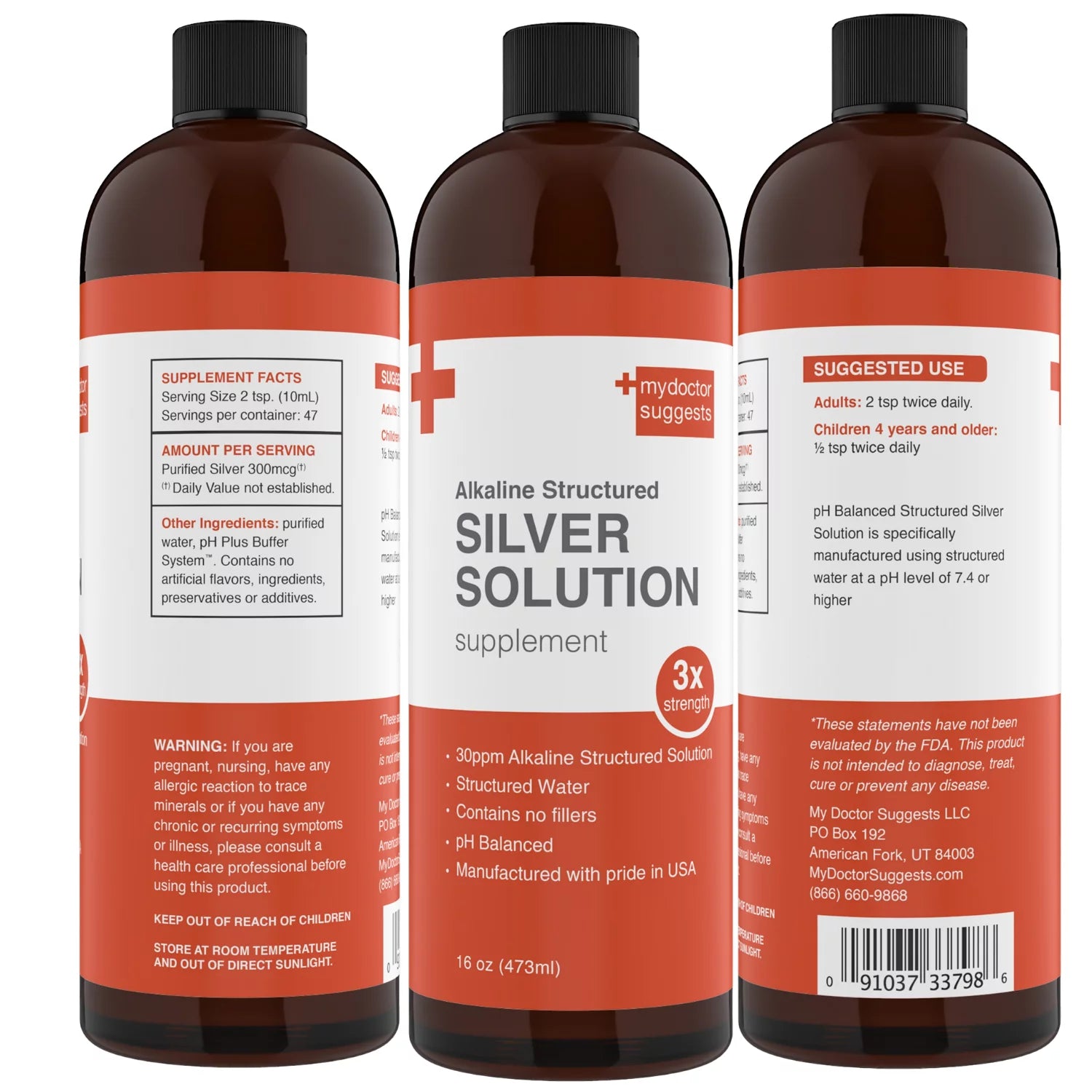16 oz 30ppm Colloidal Silver Liquid Solution O373315