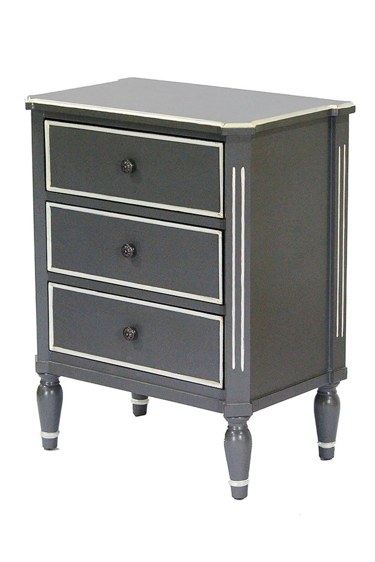 Gray Wood Accent Cabinet with 3 Drawers E989822