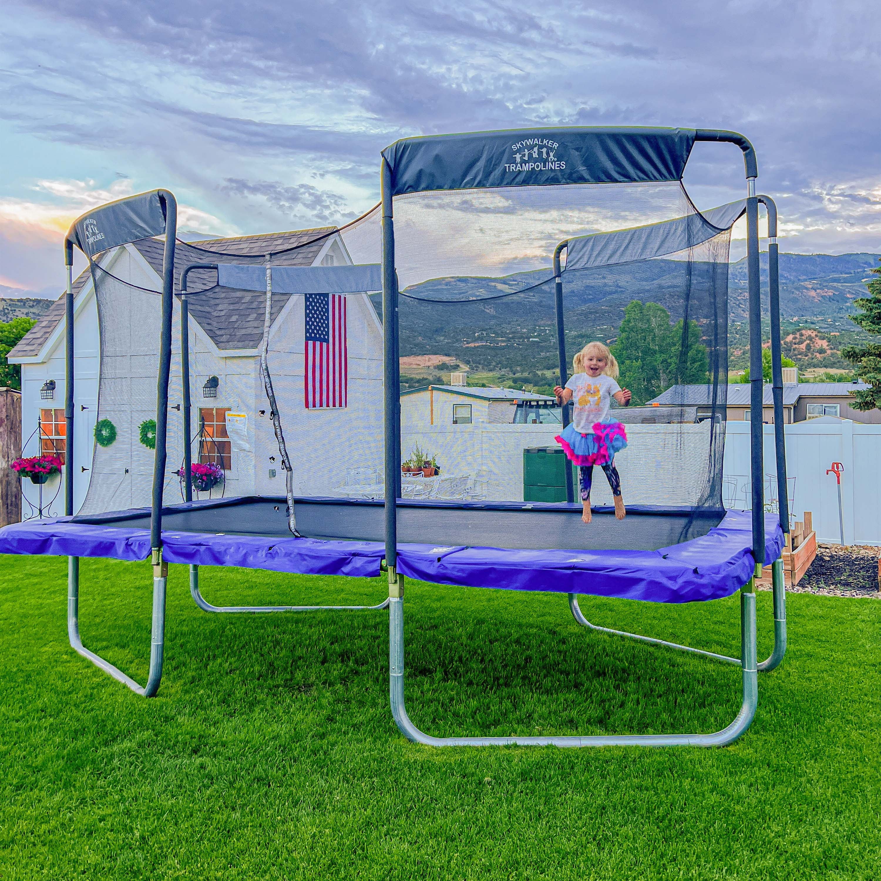 17ft x 10ft Rectangle Trampoline with Enclosure H495
