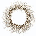 20 Inch Artificial Winter Wreath White Berry Wreath E8316