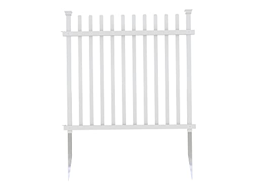 White No Dig Vinyl Fence 44" W x 41" H F53900