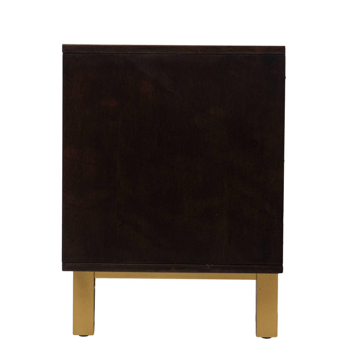 Sliding Door Media Stand Brown Gold Natural O9004
