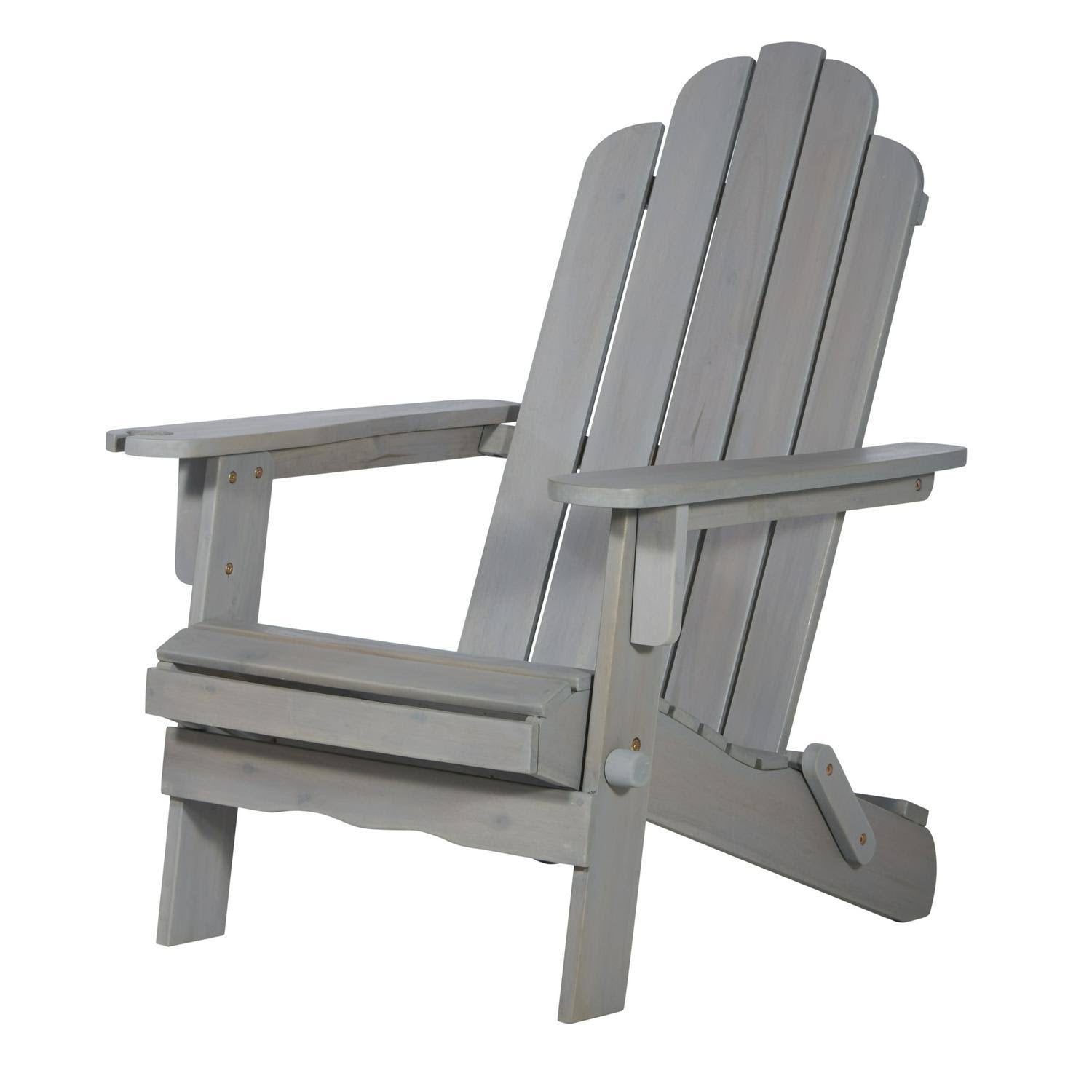 Grey Wash Acacia Wood Adirondack Chair A820