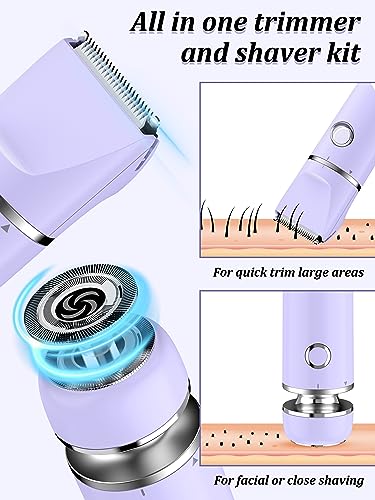 2-in-1 Wet/Dry Electric Bikini Trimmer and Shaver Kit (Purple) Y69568