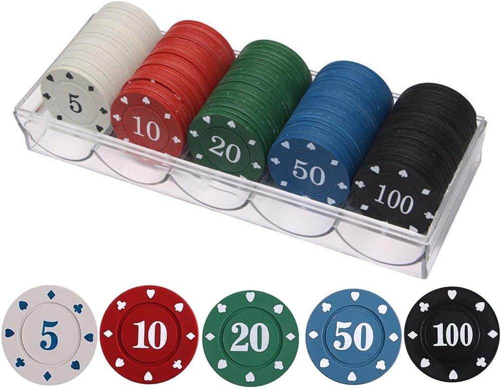 Plastic Poker Chips Set with Holder D46772
